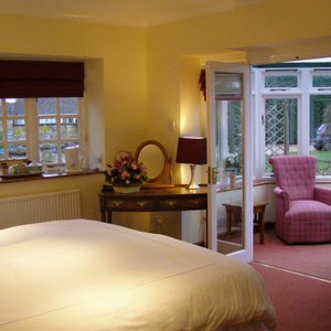 guest room at the Tithe Barn, Cottesmore