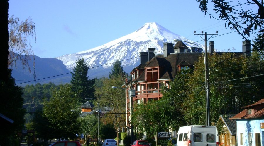 Viste del Volcan Villarica,a la vuelta del hotel