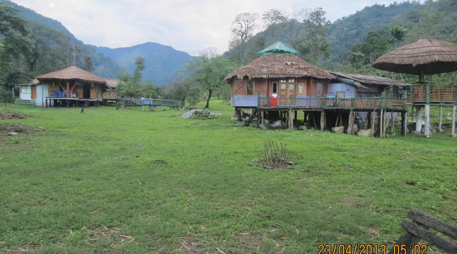 Rooms in the foreground , and the Dining-cum-Common Room in the background