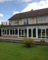 The back of our house where we have a balcony and back garden over seeing the River Wye.