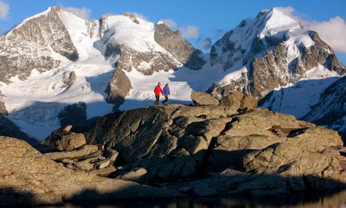 Hiking on Fuorcla Surlej, Engadin St. Moritz