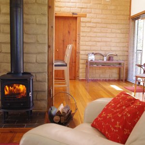 Warm wood fire