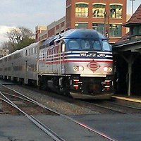 A VRE Trains pulls into the Manassas Train Station