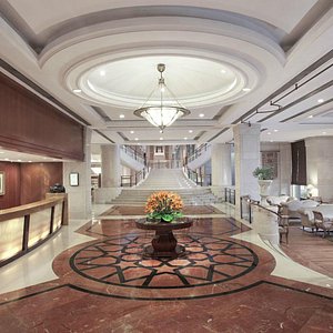 Sheraton New Delhi Hotel in New Delhi, image may contain: Floor, Indoors, Plant, Foyer