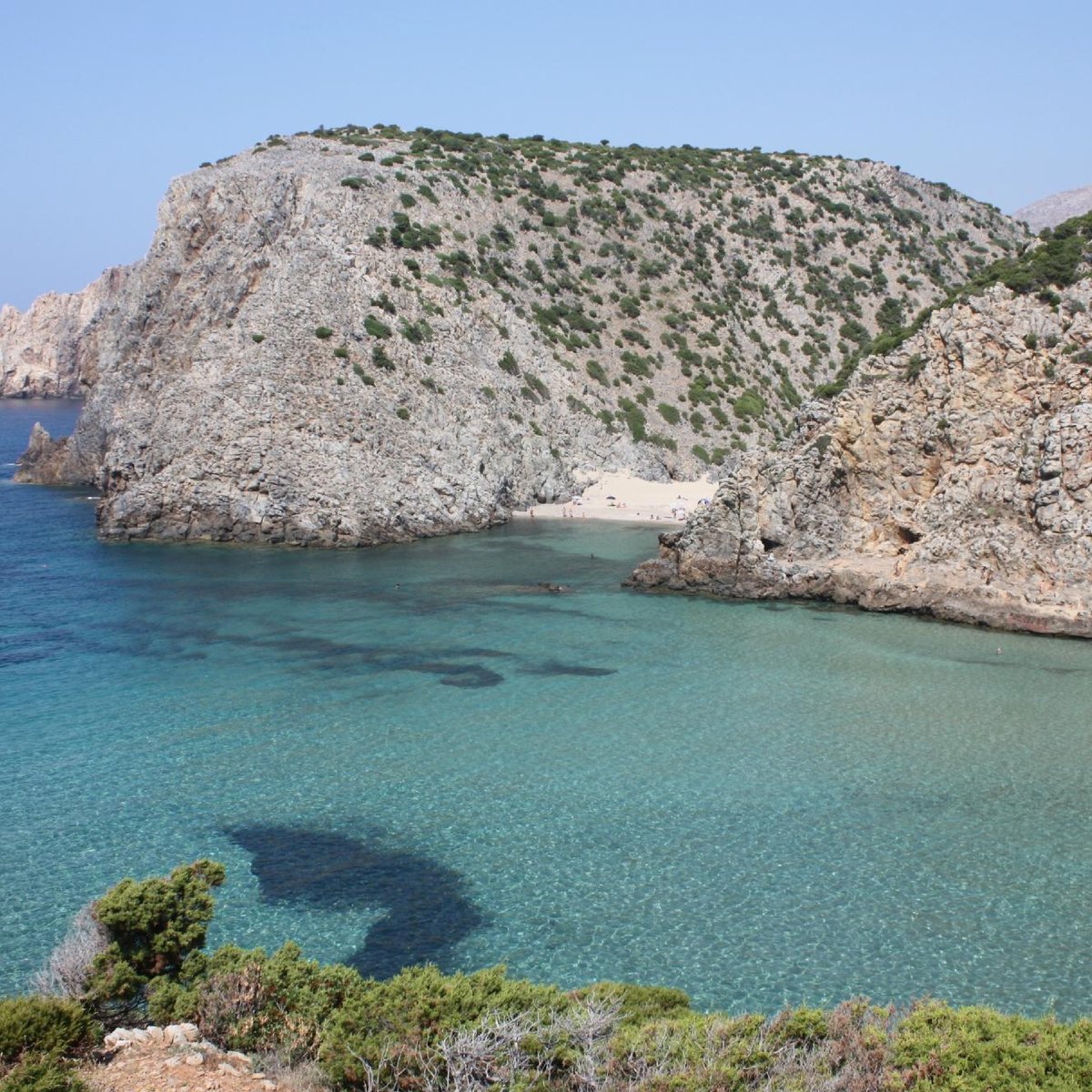 Landscape at Portoscuso and the coast of Mediterranean Sea at