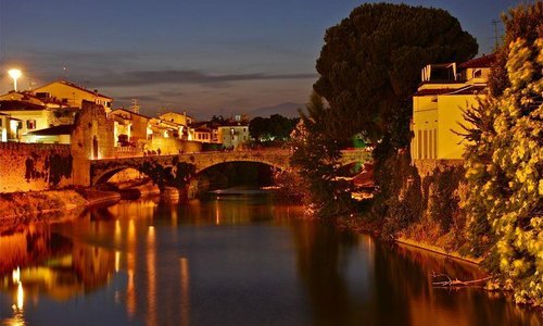 View from river Bisenzio - 1300 century Center Prato