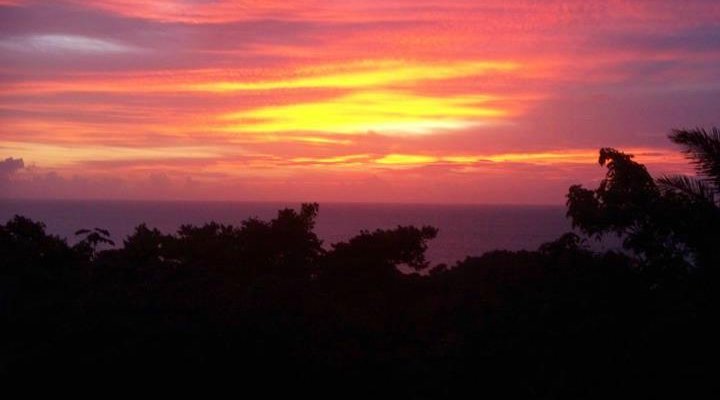 The sunset from the porck