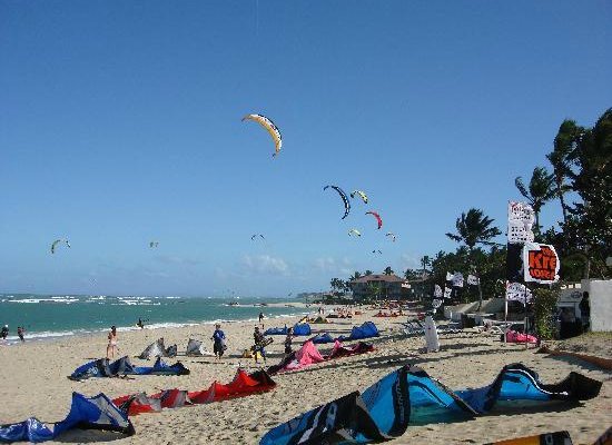 The Kitesurfing action out front