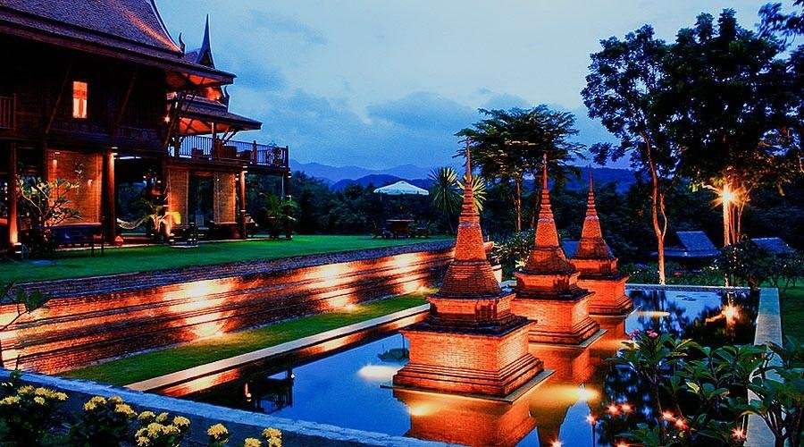 Chedi and Thai Residence with mountain views