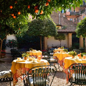 Hotel Santa Maria in Rome, image may contain: Villa, Chair, Bench, Hotel