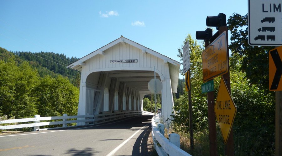 Grave Creek Covered Bridge, Southern Oregon.