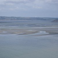 La baie de St Brieuc vue du GR 34 en allant à la pointe du Roselier..