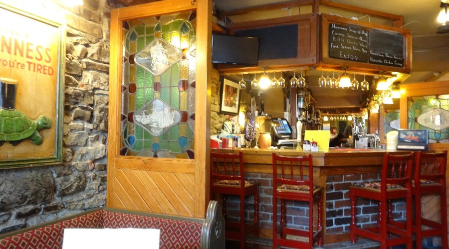 The very front of the bar.