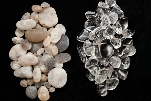 Cape May Diamonds; As found on beach (left) After "polishing" process (right)