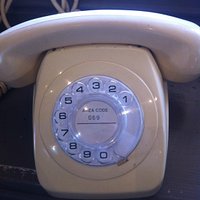 One of the old phones displayed at the Telegraph Station