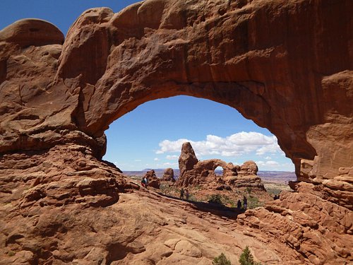 Looking through North Window toward Turret Arch in Arches National Park