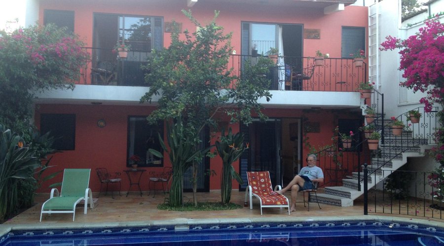 Inner courtyard of Casa Ollin--our room is on the second floor, right side