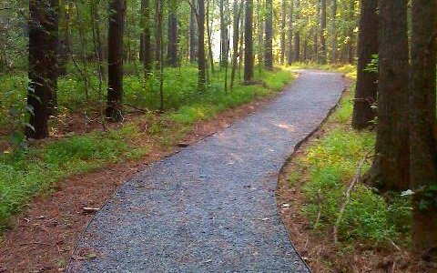 Pebble trail to walk-in camping spots