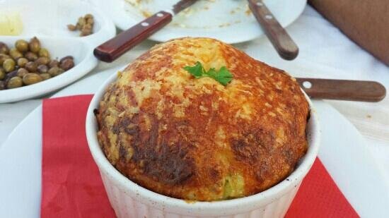Our yummy broccoli and cheese soufflé.