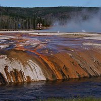 A beautiful long embankment of colored springs