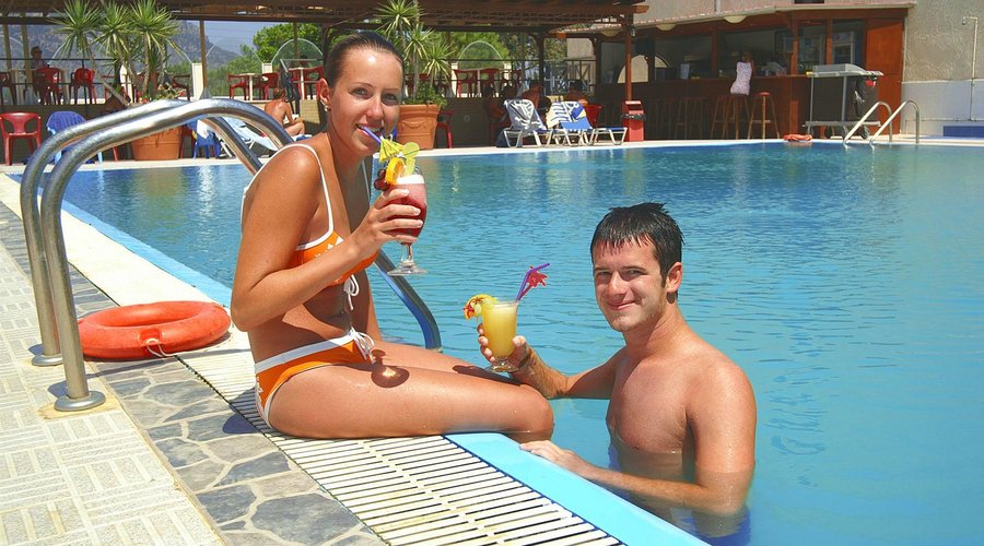 cocktails in the pool