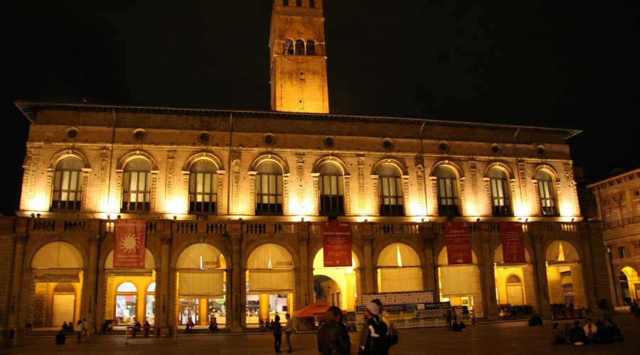 Piazza Maggiore at night