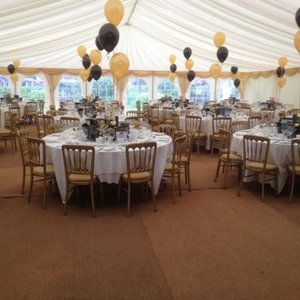 Marquee in the large garden.