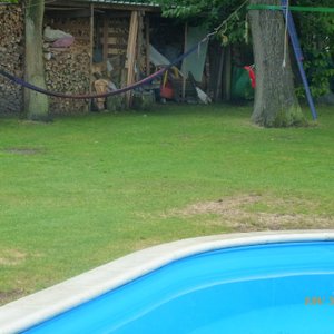 de tuin, met zwembad