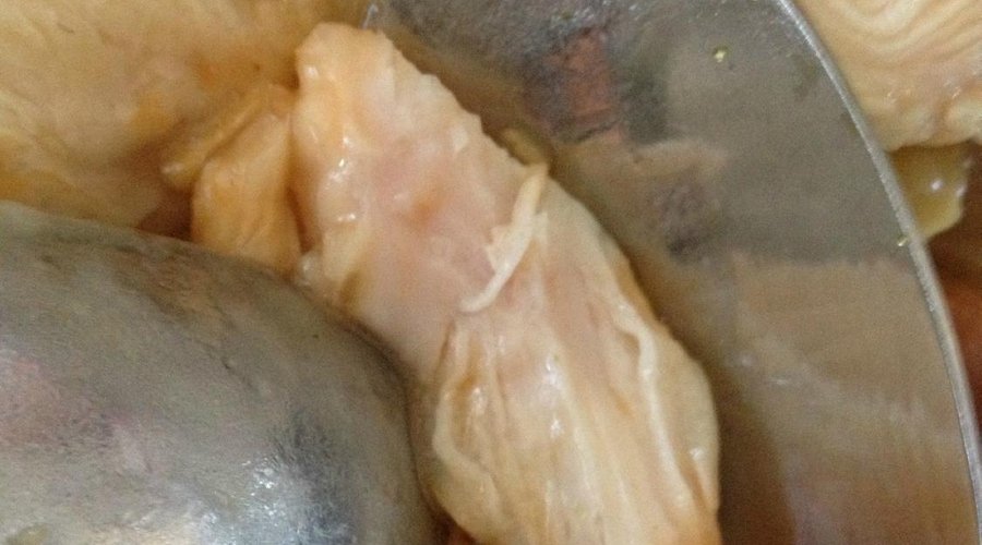 raw chicken from the take away!