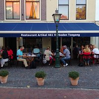 Nice terrace at the sidewalk