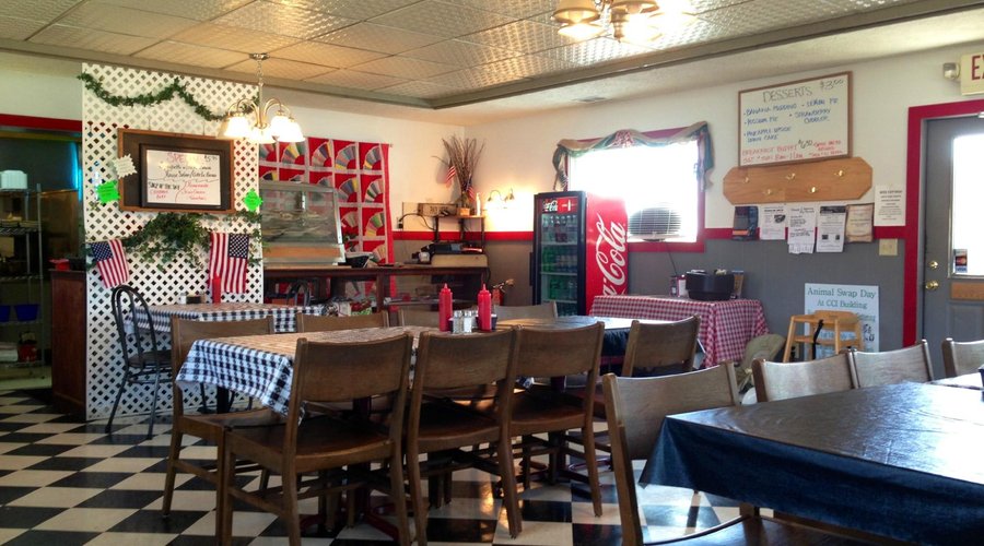 Inside the cafe.