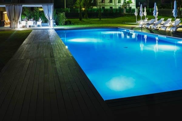 Pool view by night