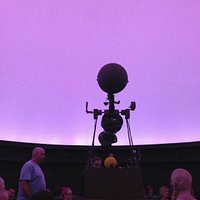 Inside the planetarium with dawn breaking