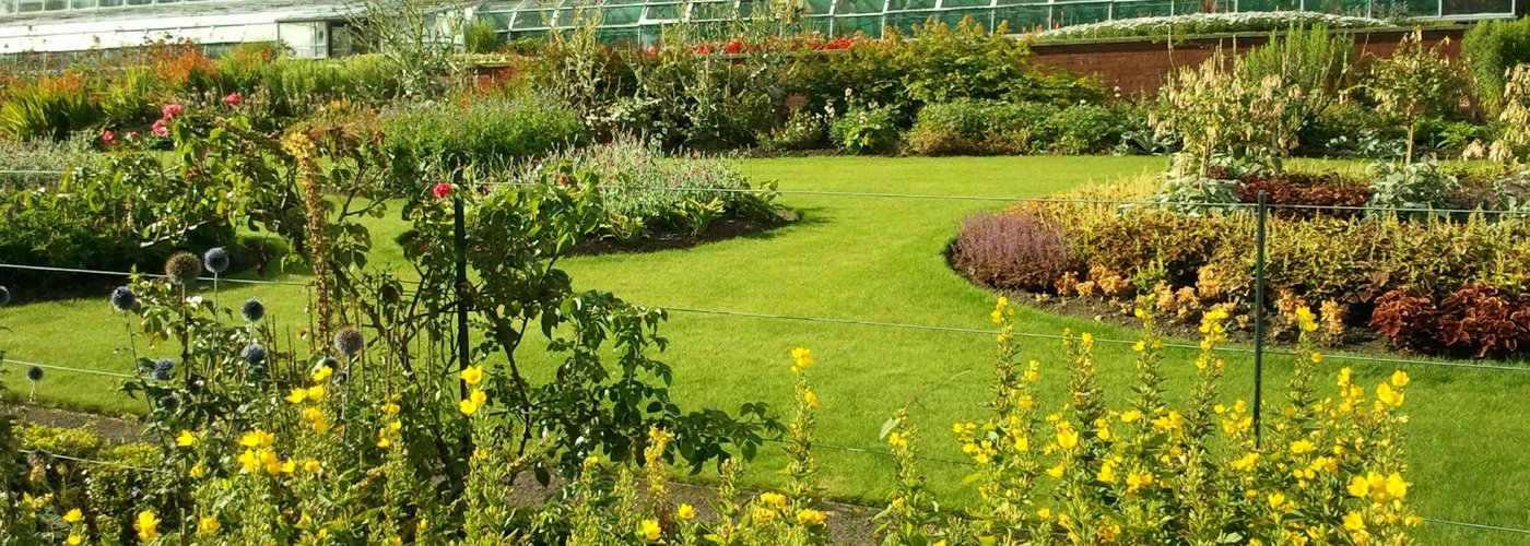 Formal gardens and greenhouses