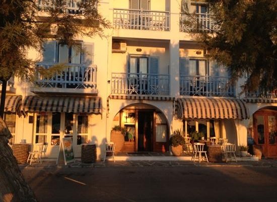 the front part of the hotel