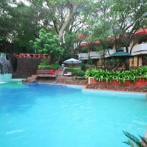 Swimming Pool with artificail waterfall