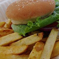 Burger and fries