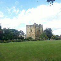 Guilford Castle from the Green bowls field
