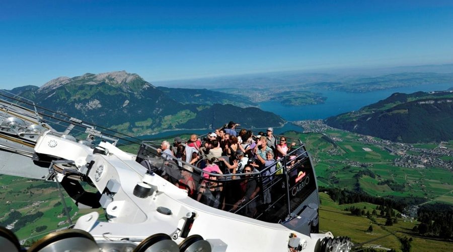 CabriO Lucerne, Switzerland - the world's only cablecar with open sundeck.