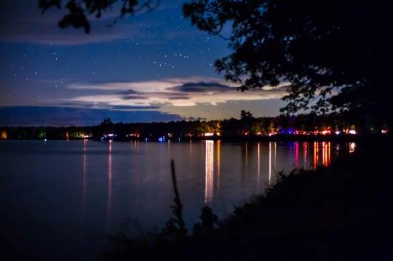 Campground at night.
