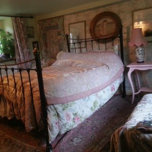 The fabulously comfy bed - made by me - they do a much better job than I do.