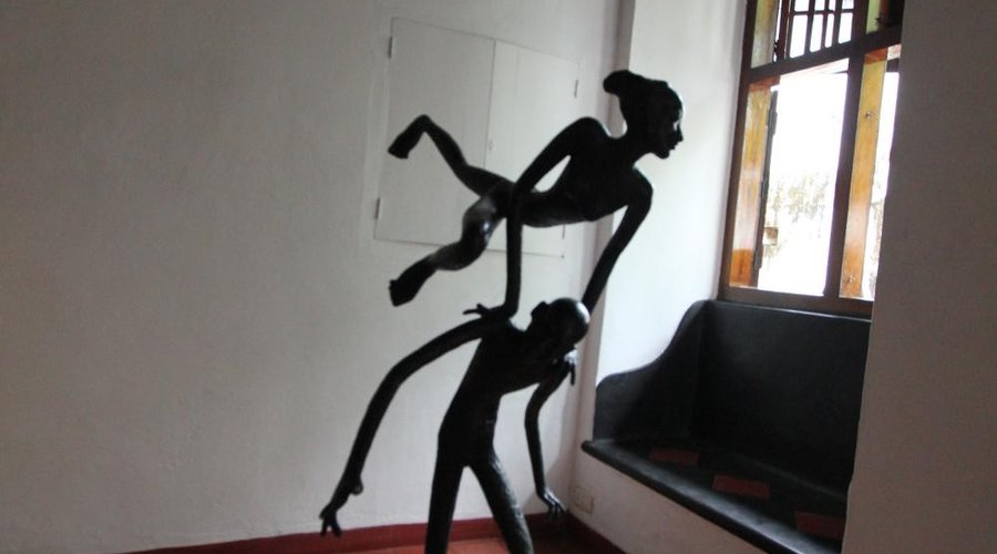 Inside art gallery
