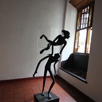 Inside art gallery
