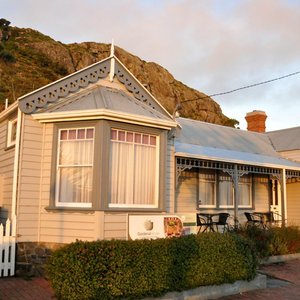 Gardenia House bathed in a sunset glow