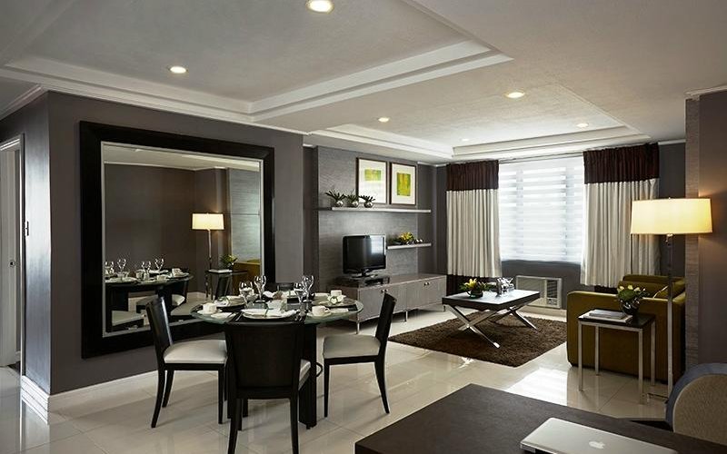 Living and dining area of the 2 bedroom suite.