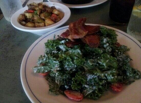 Kale salad with home made bacon. Yummmmiiii