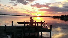 sunset at lakeside inn