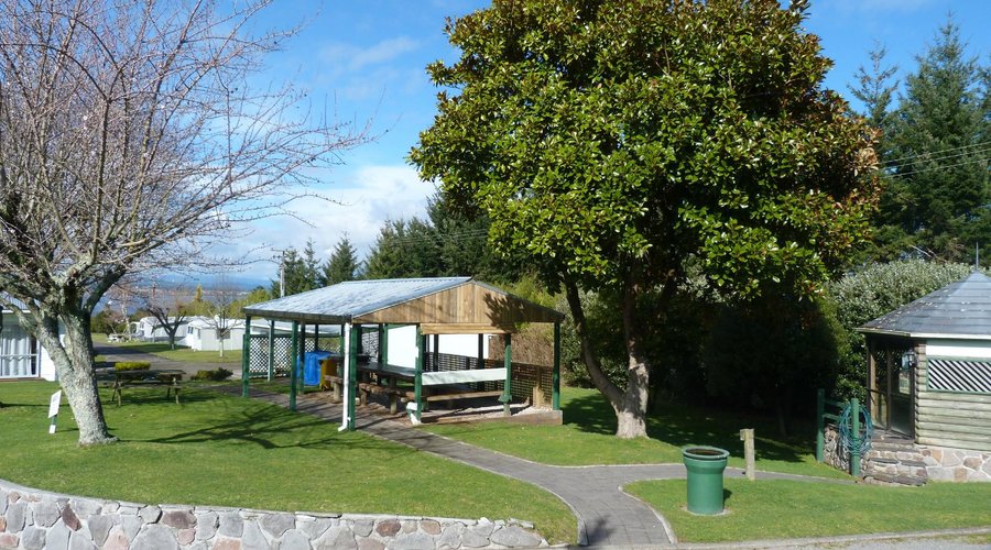 BBQ and outdoor dining area