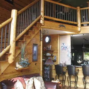 View of the stairs up to the Majestic Retreat Suite