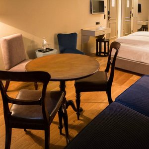 Monbijou Hotel in Berlin, image may contain: Restaurant, Dining Room, Dining Table, Cafe